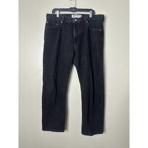 Levis 505 Jeans Mens 38‎ Black Denim Regular Fit Straight 38x30